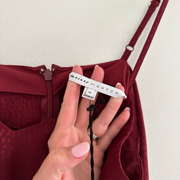 The Nines by Hatch Sleeveless Tiered Slip Maternity Dress Red XS - Picture 9 of 9